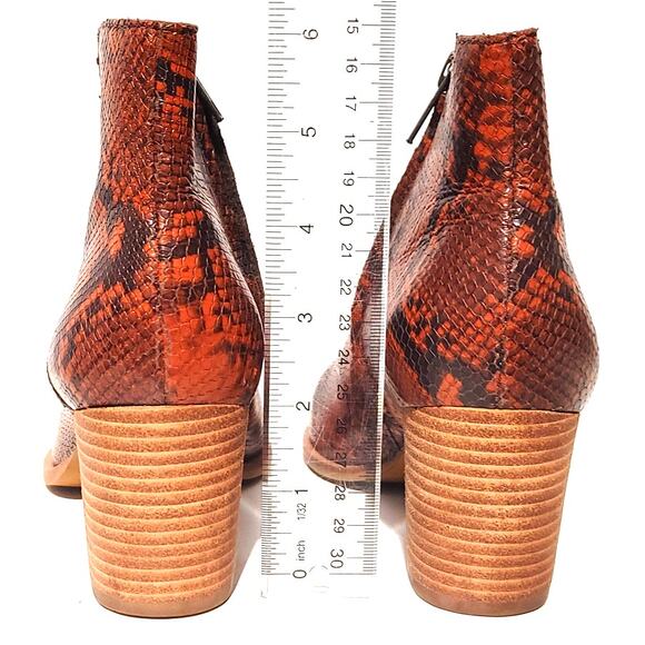 Madewell The Rosie Ankle Boots Snakeskin Pointed Toe Brown Leather Womens 6 - Picture 5 of 8